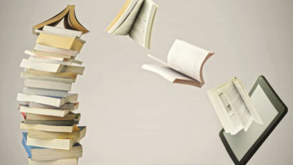 Bücher und Tablet