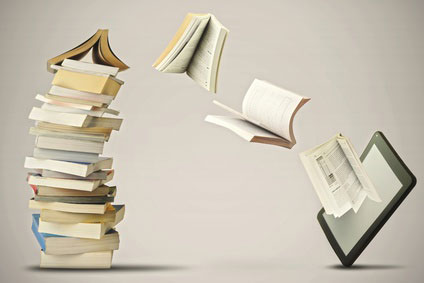 Bücher und Tablet